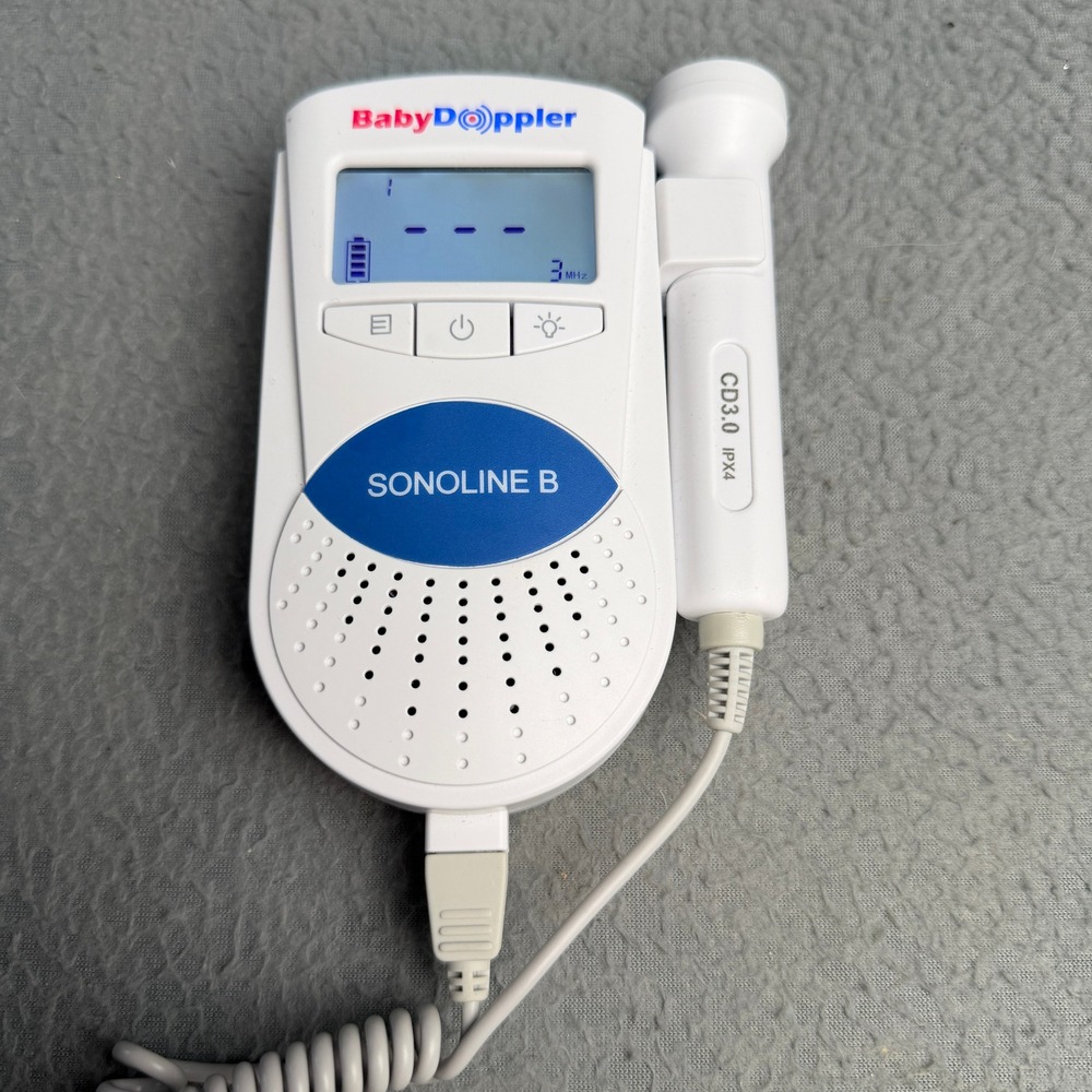 Baby Doppler Sonoline B Fetal Doppler with 3MHz Probe White Blue Handheld Unit